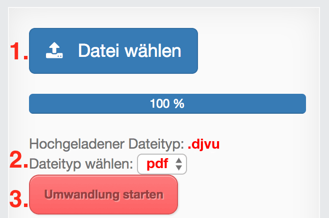 Anleitung DjVu Dateien online in PDF konvertieren